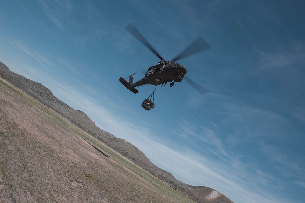 U.S. Marines and Soldiers with 1st Landing Support Battalion and 7-158th Ground Support Aviation Battalion conduct HST training