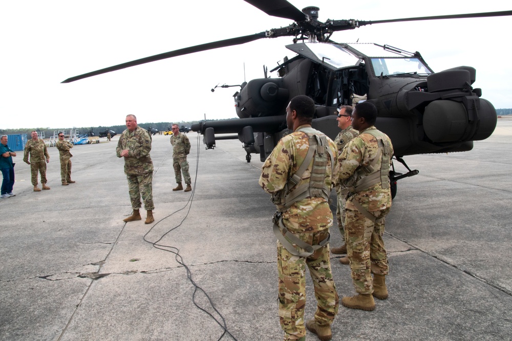 South Carolina National Guard receives the first five AH-64E model Apache attack helicopters