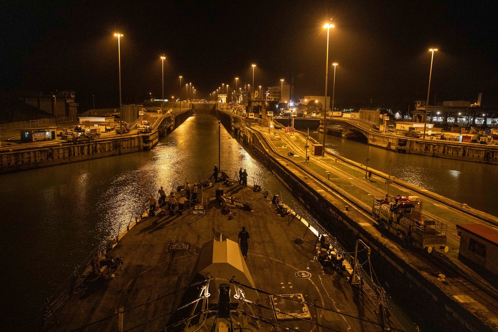 USS Milwaukee Transits Panama Canal