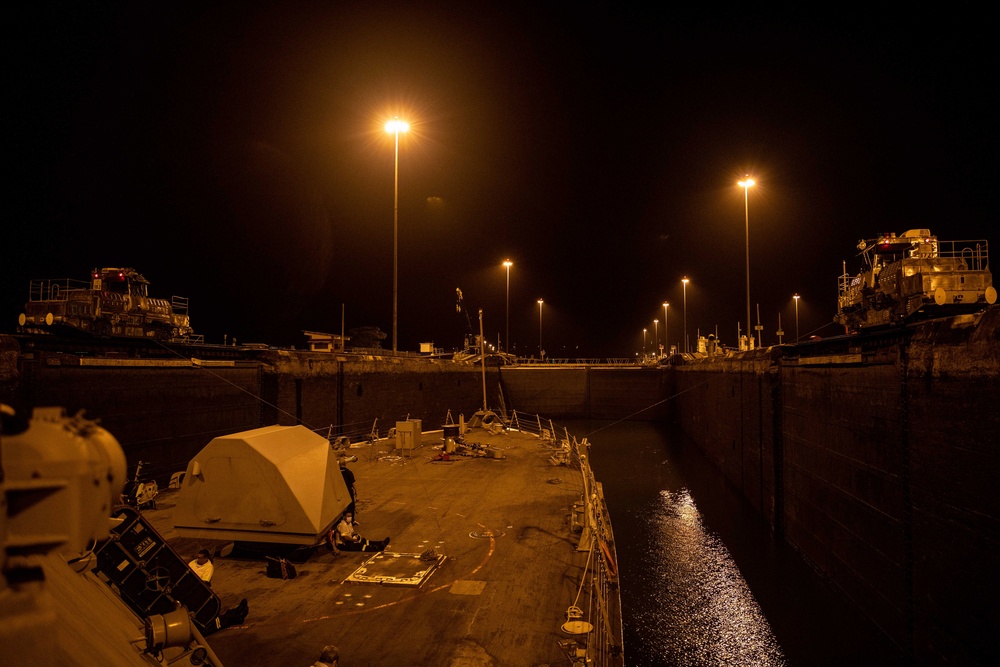 USS Milwaukee Transits Panama Canal