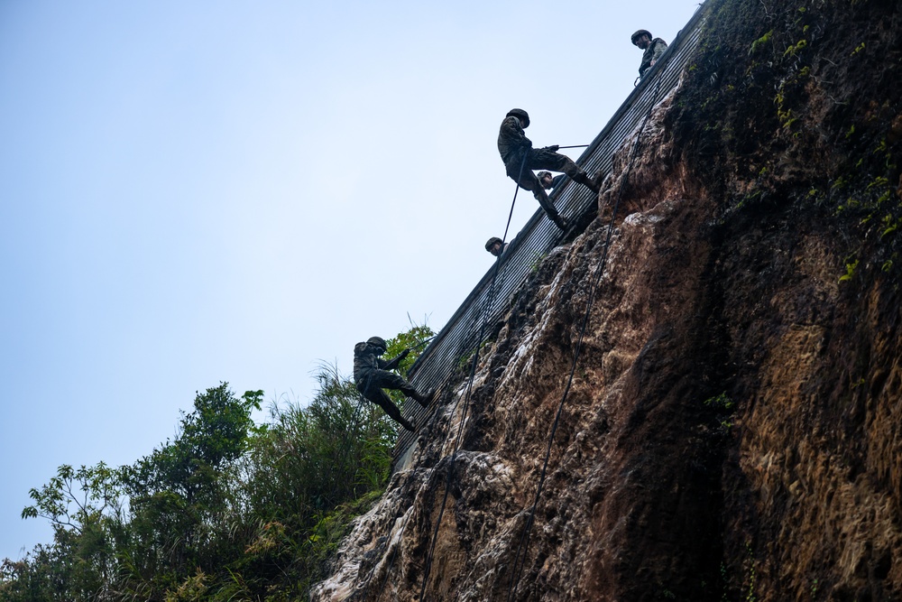 III MIG at Jungle Warfare Training Center: Rappelling