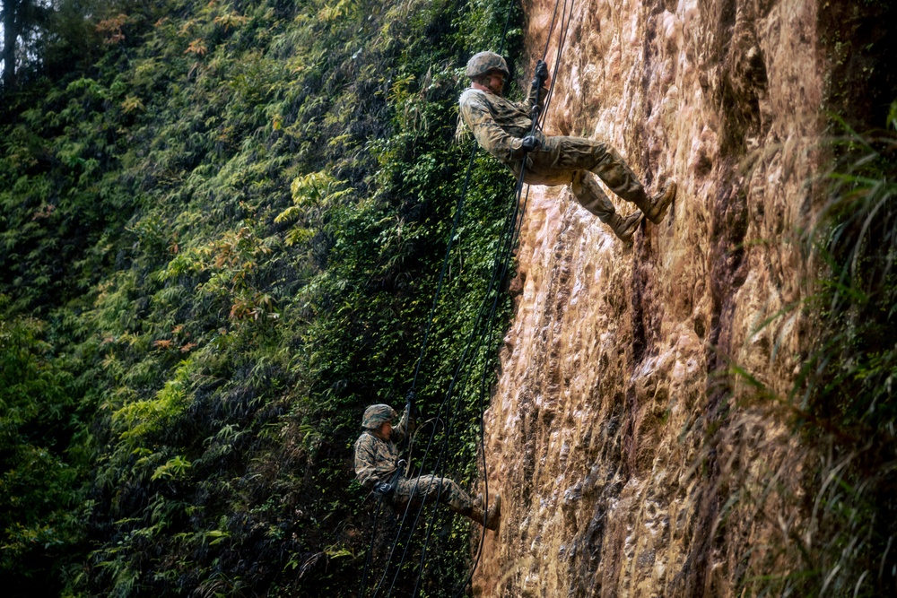 III MIG at Jungle Warfare Training Center: Rappelling