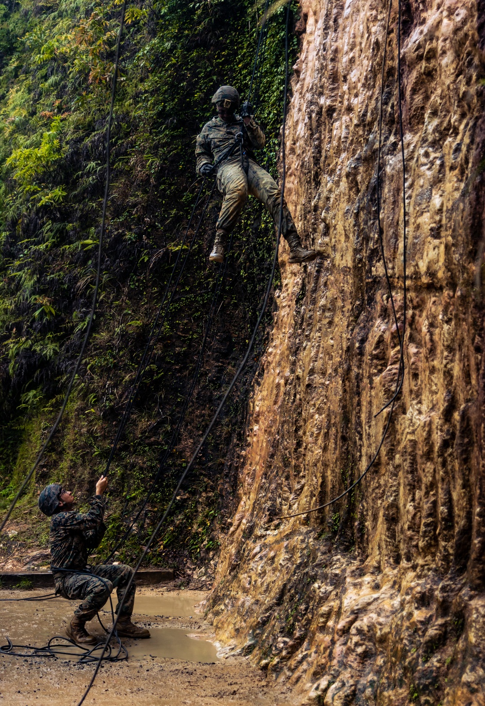 III MIG at Jungle Warfare Training Center: Rappelling