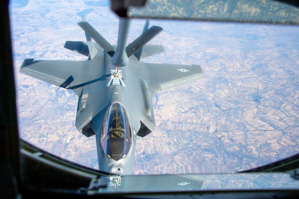 KC-135 Refueling F-35s over Europe