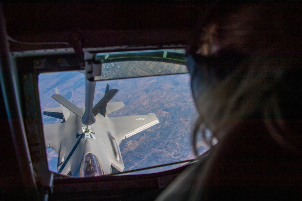 KC-135 Refueling F-35s over Europe
