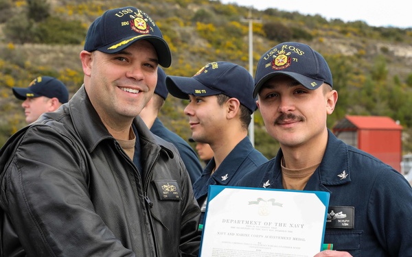 USS Ross Sailors receive awards