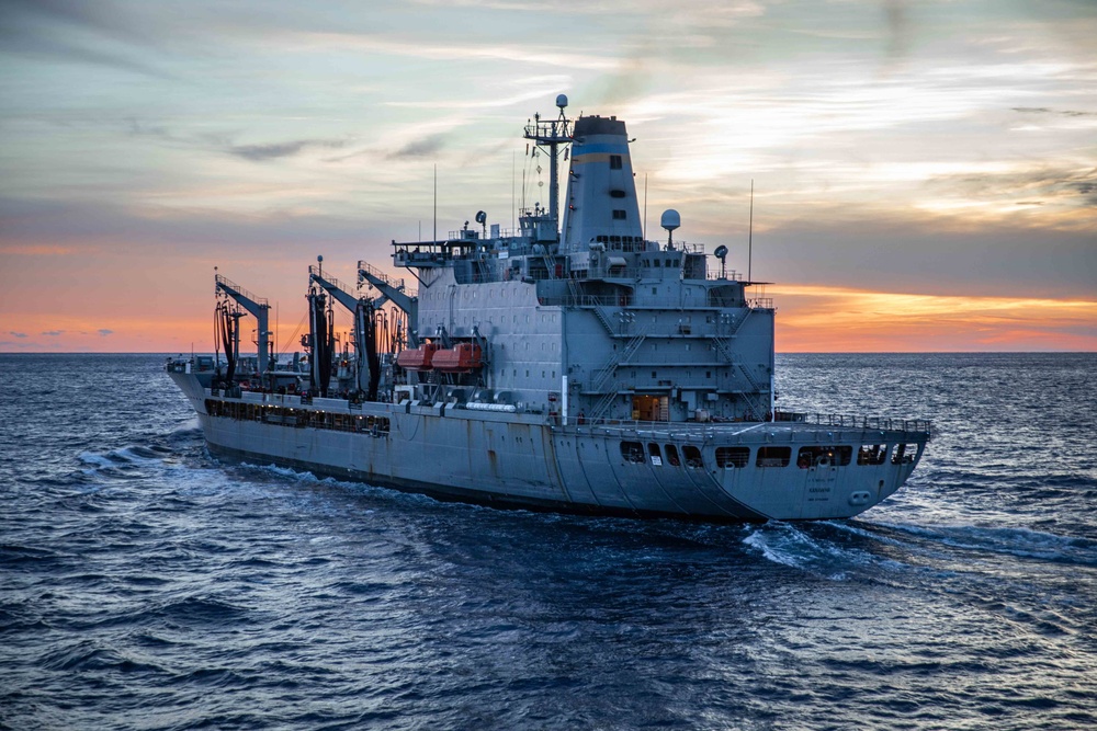 USNS Kanawha Conducts Replenishment-at-Sea with USS Arlington