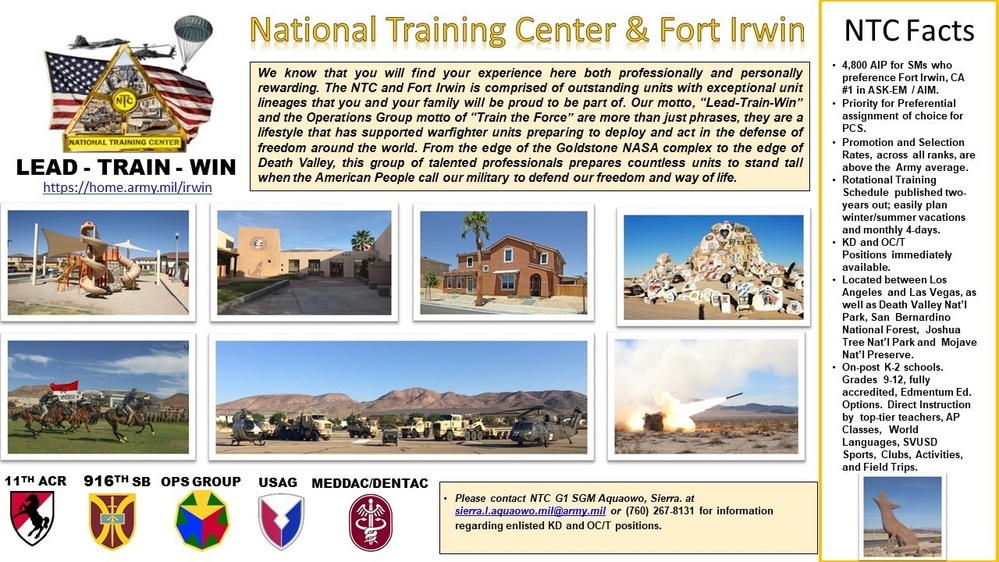 Fort Irwin forms National Training Center Talent Management Task Force