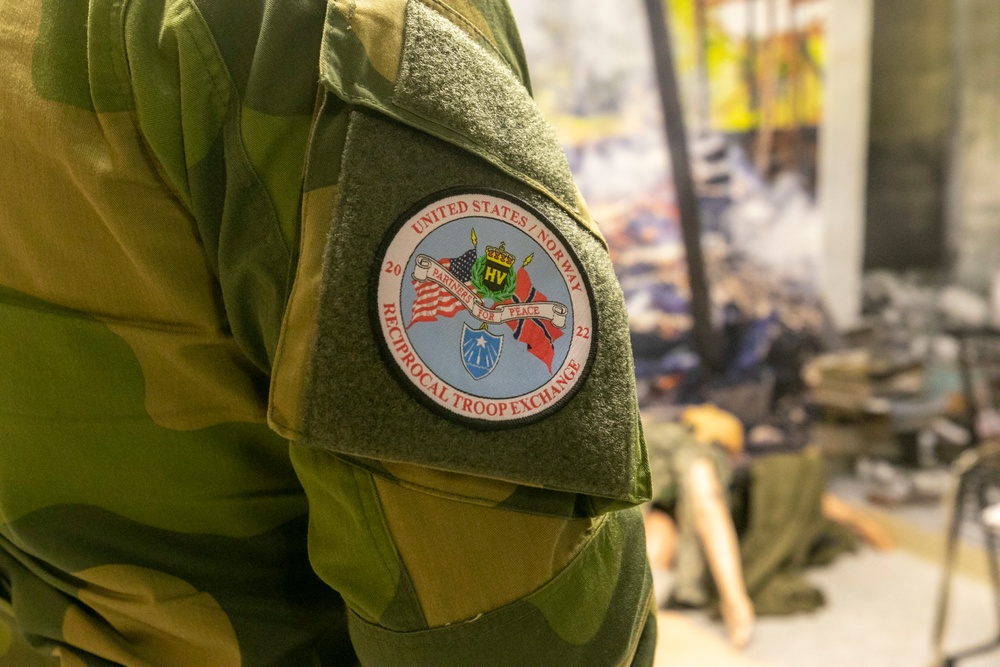 Norwegian Soldiers train at the Medical Simulation Training Center