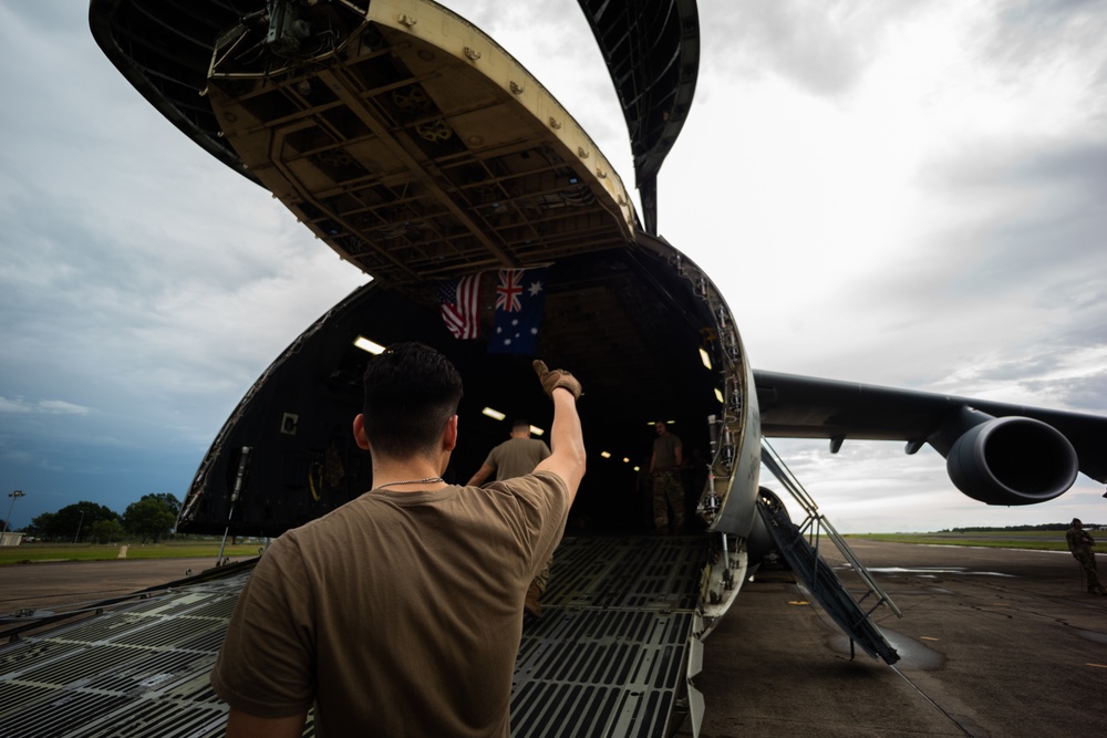 C5 Galaxy Cargo Operations at RAAF Base Darwin