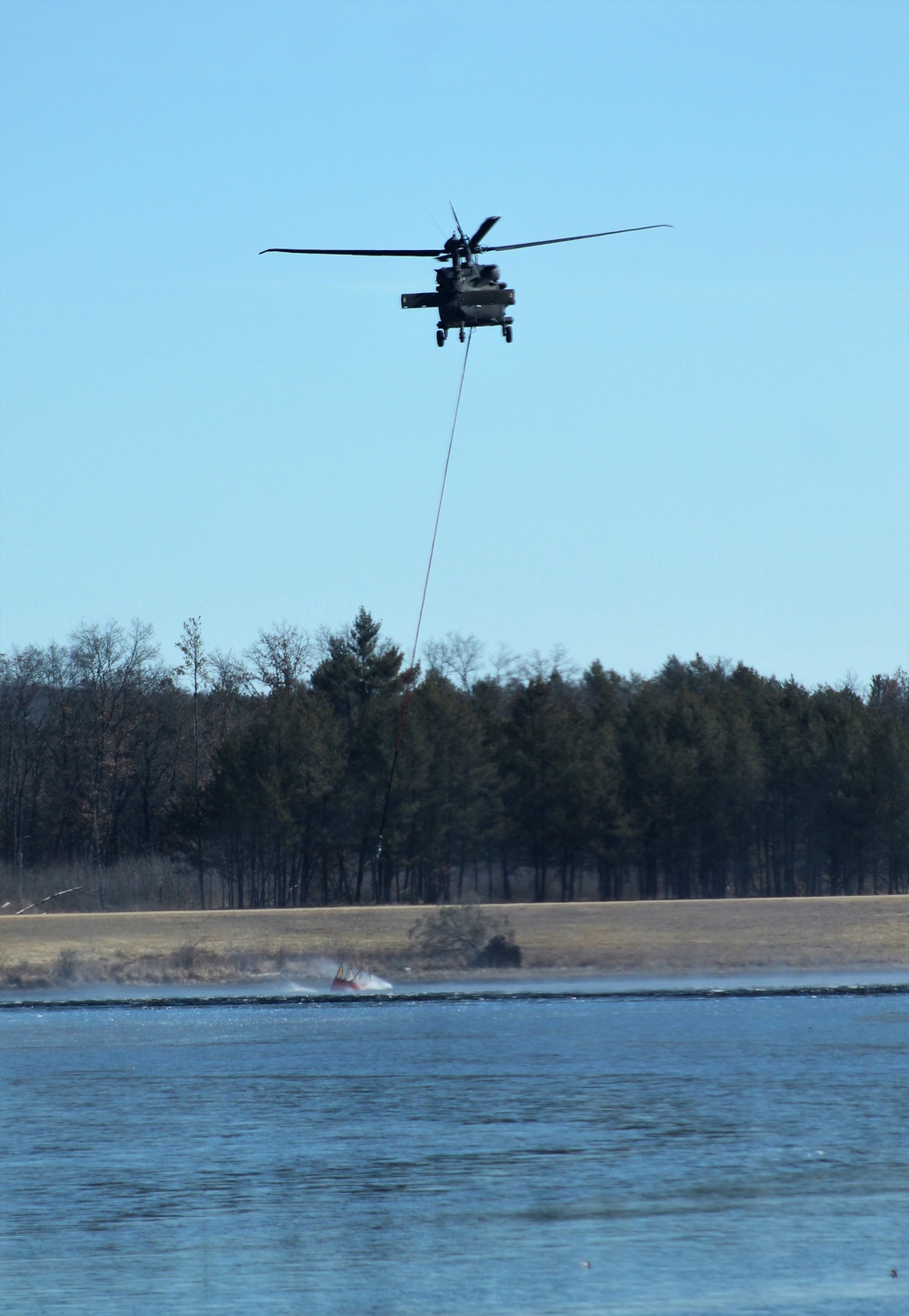 Federal, state agencies partner for fire-suppression training with UH-60 Black Hawks at Fort McCoy