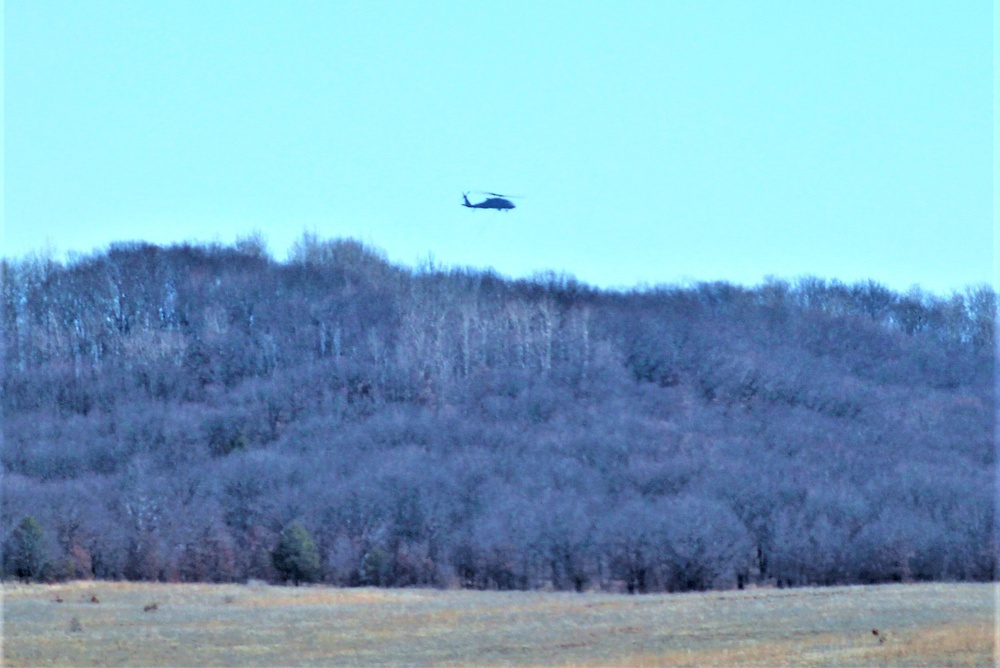 Wisconsin Army National Guard UH-60 Black Hawk crew holds Bambi bucket training at Fort McCoy