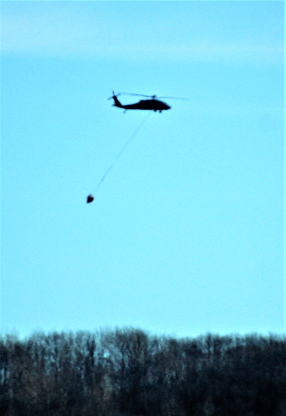 Wisconsin Army National Guard UH-60 Black Hawk crew holds Bambi bucket training at Fort McCoy