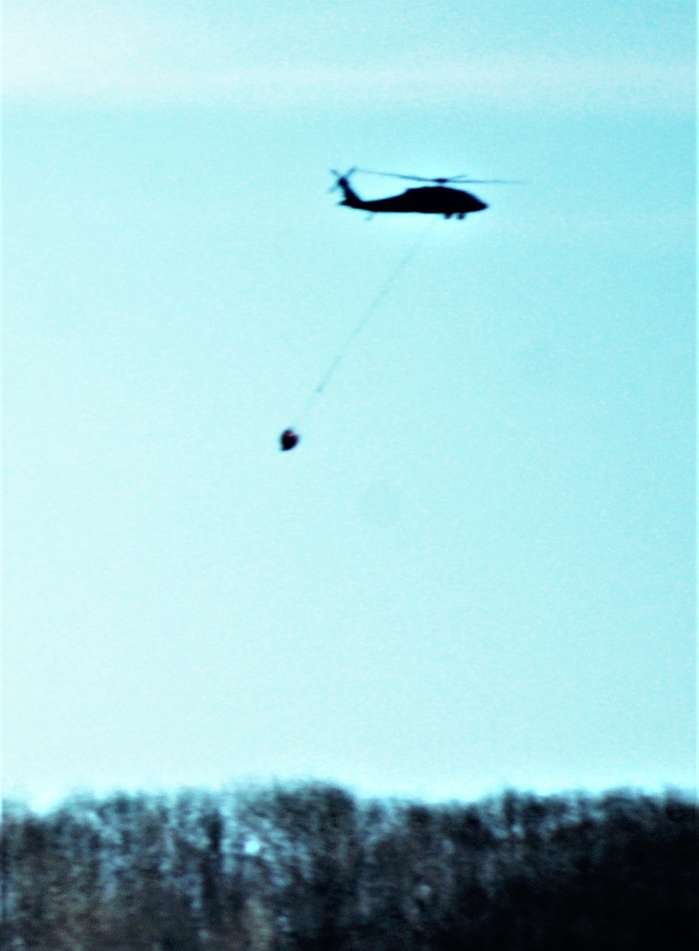 Wisconsin Army National Guard UH-60 Black Hawk crew holds Bambi bucket training at Fort McCoy