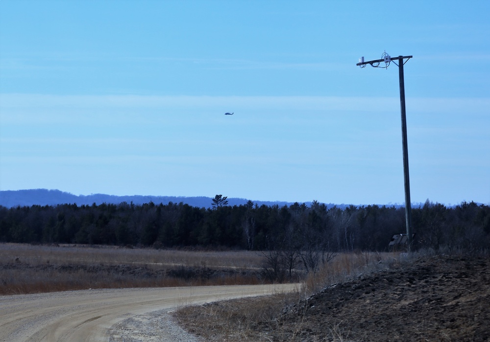 Wisconsin Army National Guard UH-60 Black Hawk crew holds Bambi bucket training at Fort McCoy