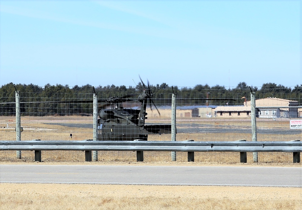 Wisconsin Army National Guard UH-60 Black Hawk crew holds Bambi bucket training at Fort McCoy