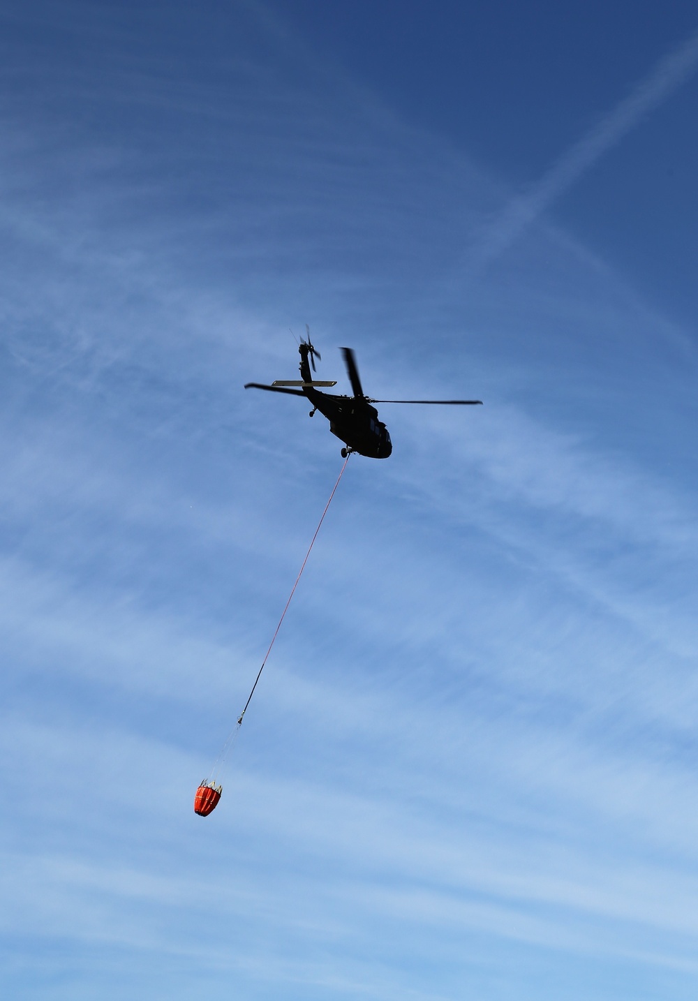 Wisconsin Army National Guard UH-60 Black Hawk crew holds Bambi bucket training at Fort McCoy