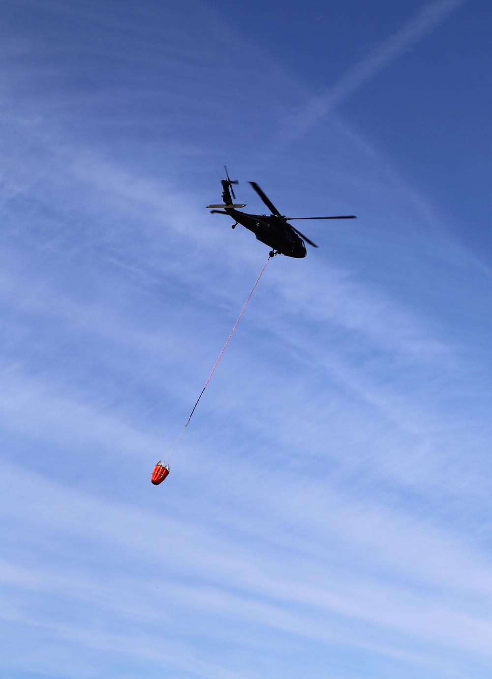 Wisconsin Army National Guard UH-60 Black Hawk crew holds Bambi bucket training at Fort McCoy