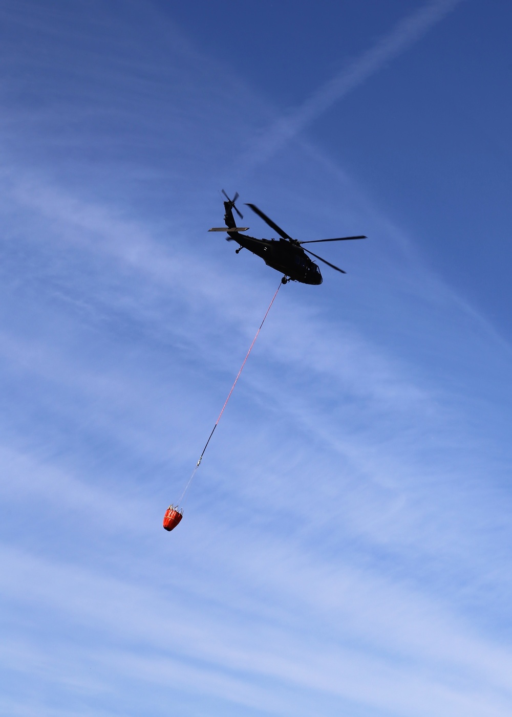 Wisconsin Army National Guard UH-60 Black Hawk crew holds Bambi bucket training at Fort McCoy