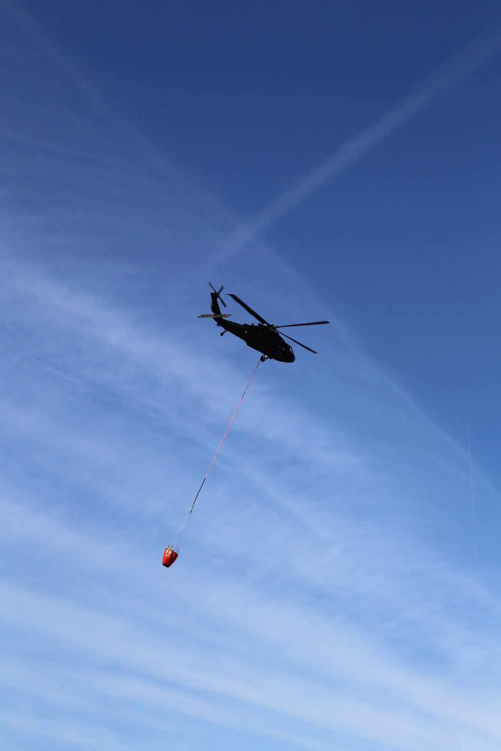 Wisconsin Army National Guard UH-60 Black Hawk crew holds Bambi bucket training at Fort McCoy