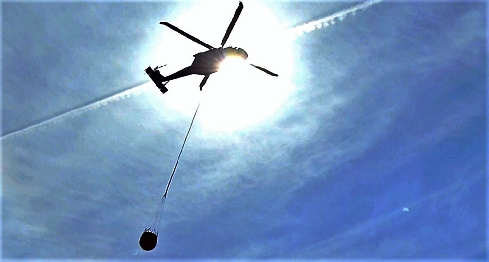 Federal, state agencies combine for fire-suppression training with Black Hawk helicopters