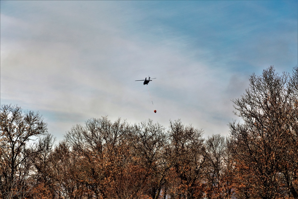 Federal, state agencies combine for fire-suppression training with Black Hawk helicopters