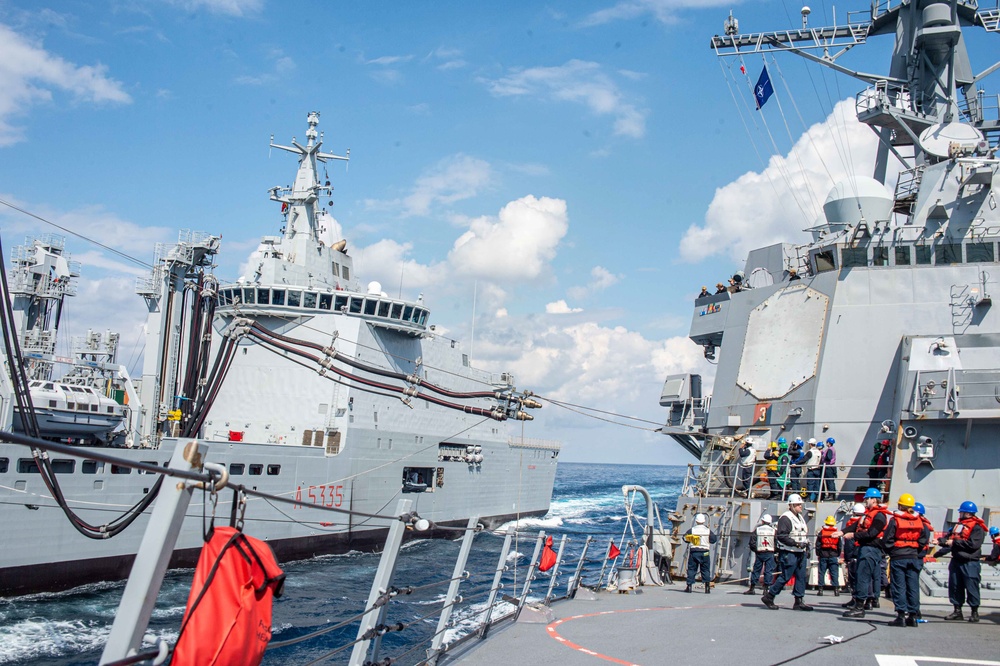 USS Jason Dunham (DDG 109) Conducts A Replenishment-at-Sea with SNMG2