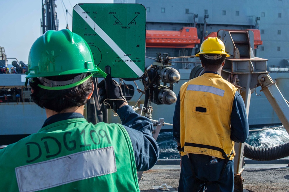 USS Jason Dunham (DDG 109) Conducts A Replenishment-at-Sea