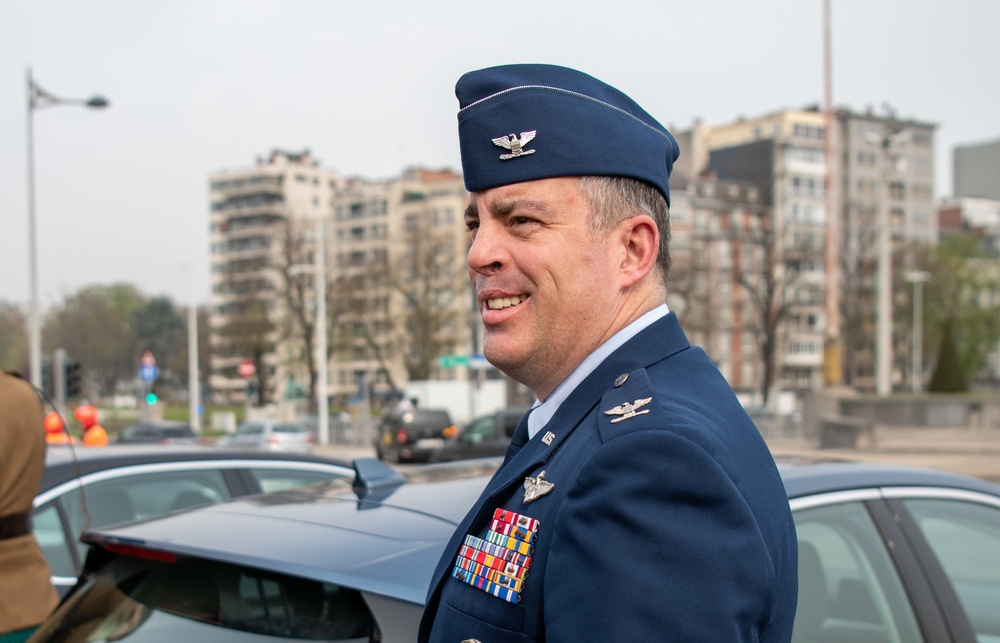 US NMR Attends Tribute Ceremony at Equestrian Statue of Albert I