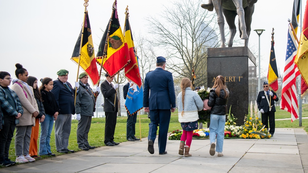 US NMR Attends Tribute Ceremony at Equestrian Statue of Albert I