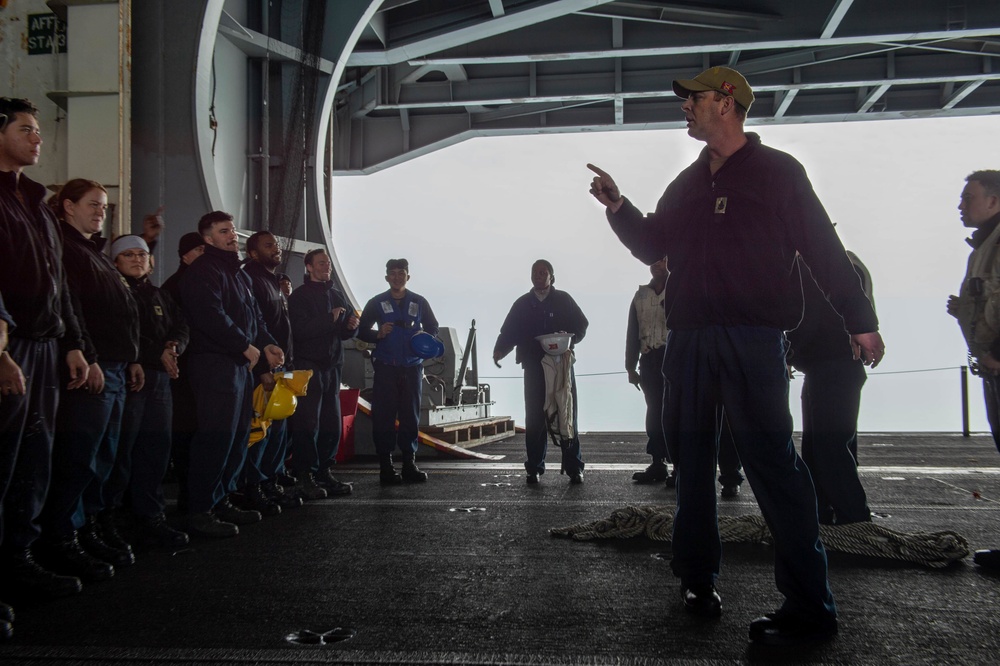 The Harry S. Truman Carrier Strike Group is on a scheduled deployment in the U.S. Sixth Fleet area of operations in support of naval operations to maintain maritime stability and security.