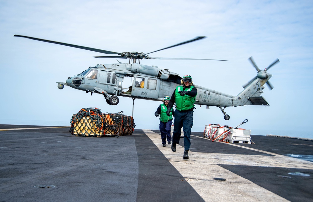 The Harry S. Truman Carrier Strike Group is on a scheduled deployment in the U.S. Sixth Fleet area of operations in support of naval operations to maintain maritime stability and security.