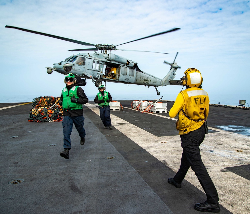 The Harry S. Truman Carrier Strike Group is on a scheduled deployment in the U.S. Sixth Fleet area of operations in support of naval operations to maintain maritime stability and security.
