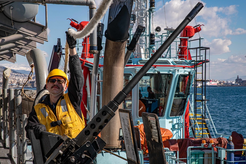 San Jacinto is deployed with the Harry S. Truman Carrier Strike Group on a scheduled deployment in the U.S. Sixth Fleet area of operations.