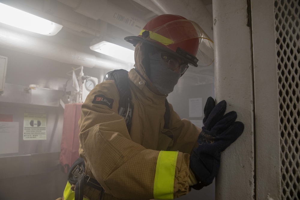San Jacinto is deployed with the Harry S. Truman Carrier Strike Group on a scheduled deployment in the U.S. Sixth Fleet area of operations.