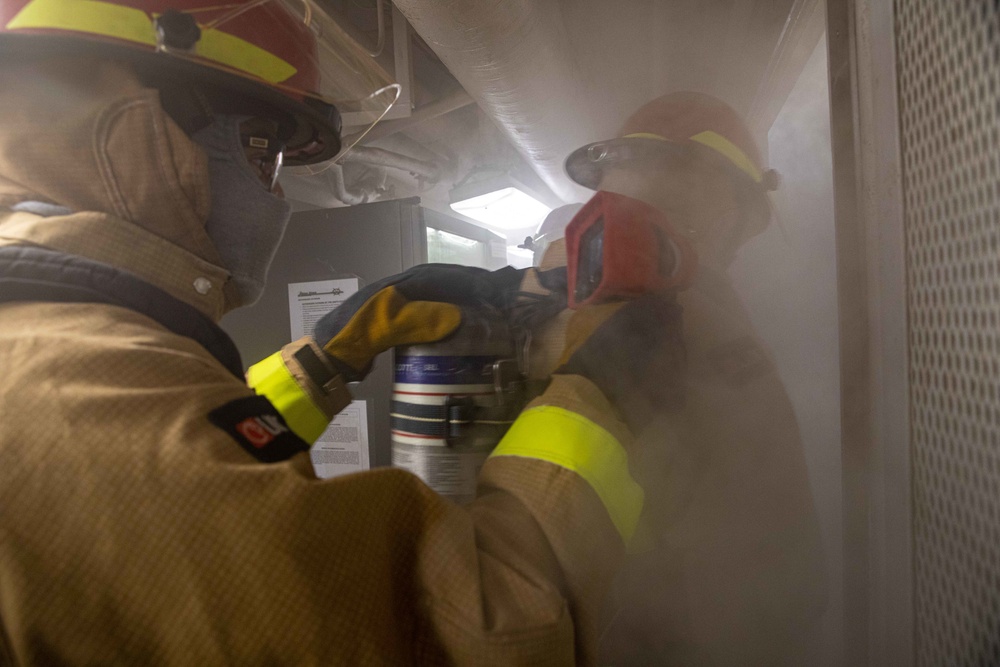 San Jacinto is deployed with the Harry S. Truman Carrier Strike Group on a scheduled deployment in the U.S. Sixth Fleet area of operations.