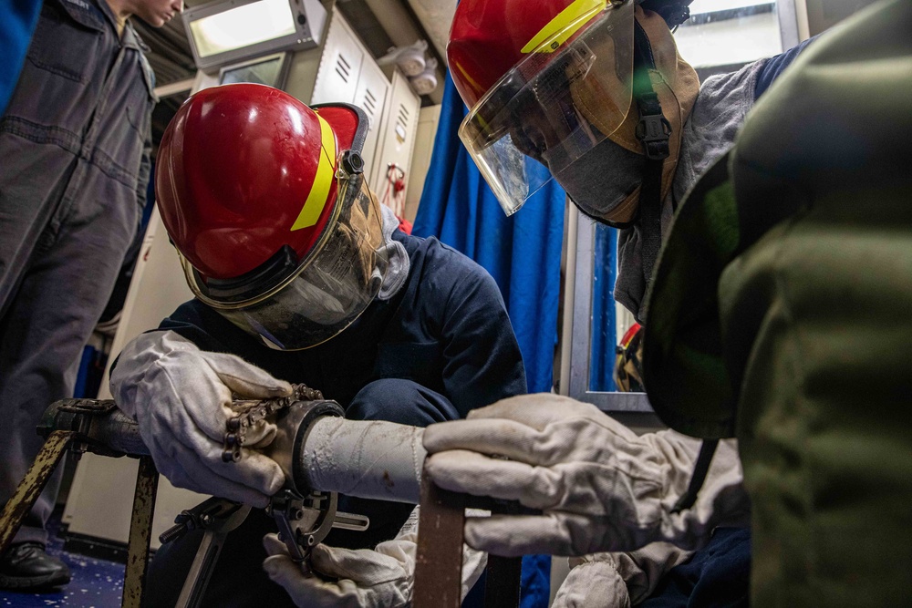 San Jacinto is deployed with the Harry S. Truman Carrier Strike Group on a scheduled deployment in the U.S. Sixth Fleet area of operations.
