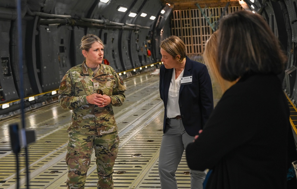 502nd Honorary Commanders wonderstruck from C-5M Super Galaxy