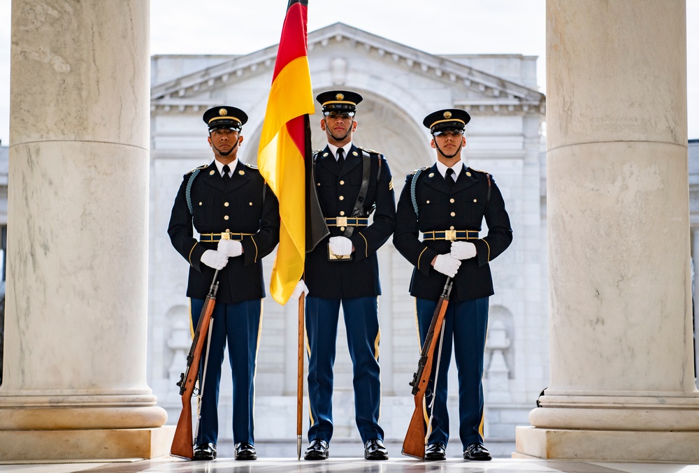 German Defense Minister Christine Lambrecht Participates in an Armed Forces Full Honors Wreath-Laying Ceremony at the Tomb of the Unknown Soldier