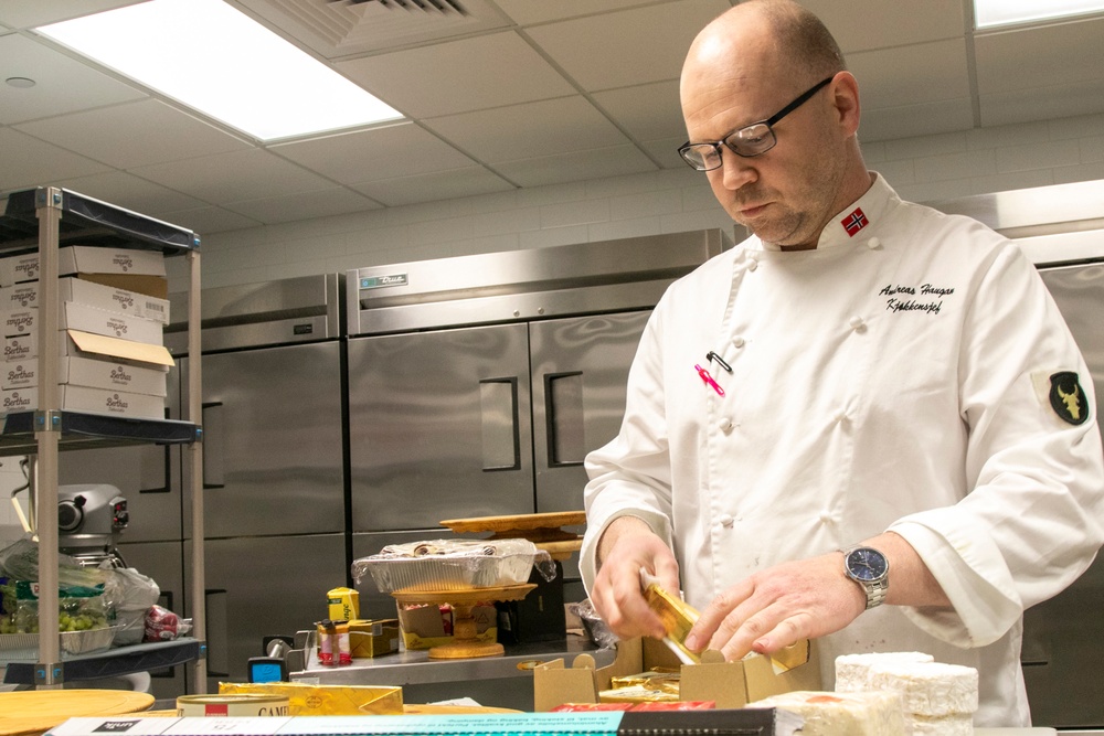 Norwegian Chefs prepare for meal at Camp Ripley