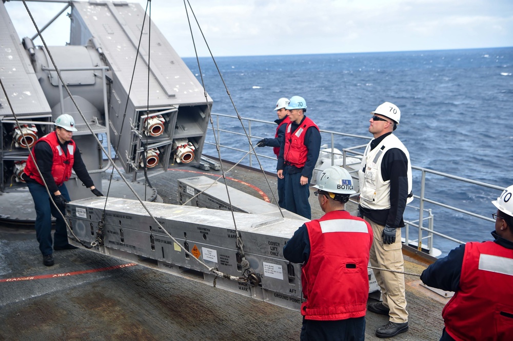 USS Carl Vinson (CVN 70) Sailors Conduct Ordnance Download Operation