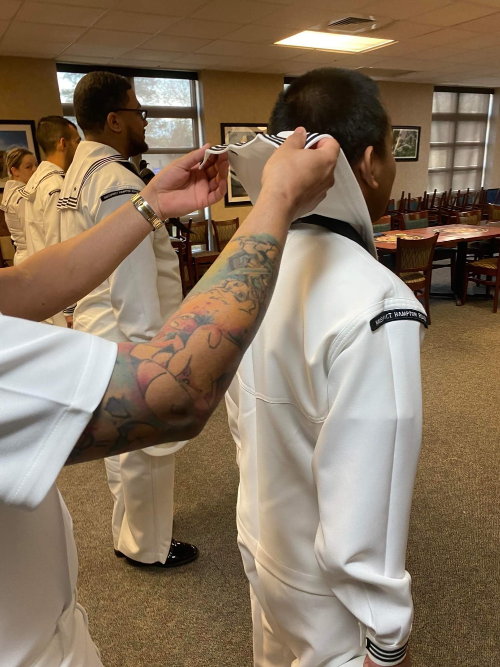 Naval Support Activity Hampton Roads-Northwest Annex holds Dress White Uniform Inspection