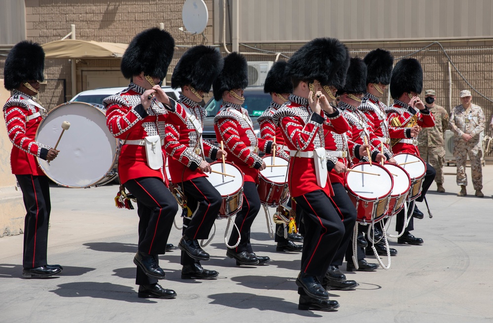 1st Battalion Welsh Guards Corps of Drums Perform in Kuwait