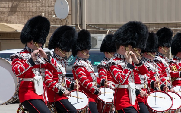 1st Battalion Welsh Guards Corps of Drums Perform in Kuwait