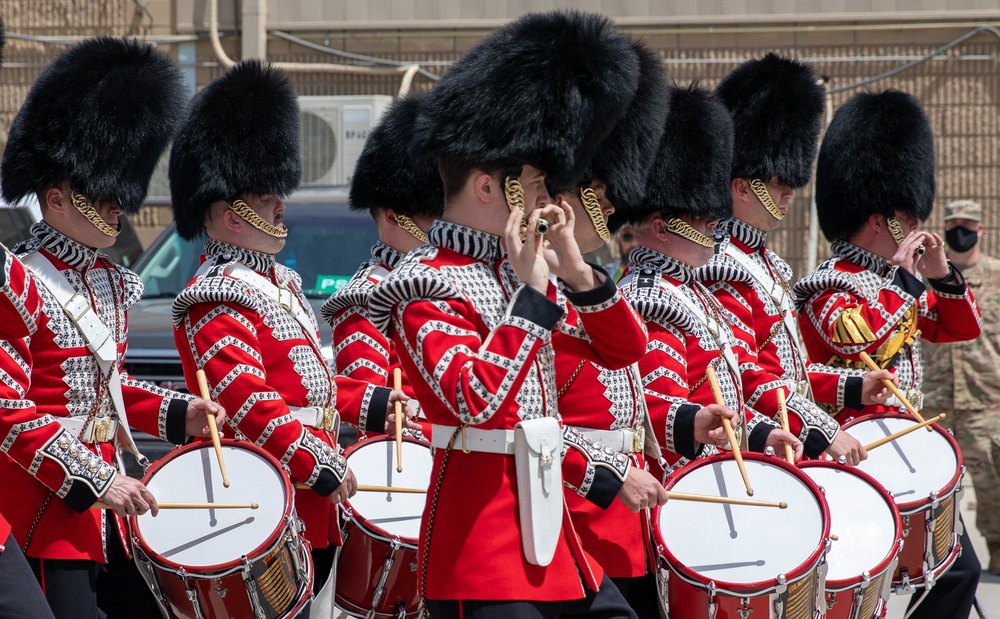 1st Battalion Welsh Guards Corps of Drums Perform in Kuwait