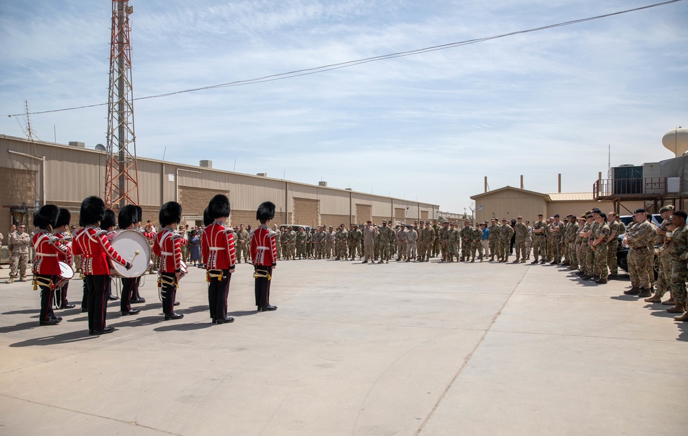 1st Battalion Welsh Guards Corps of Drums Perform in Kuwait