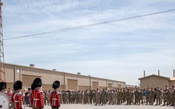 1st Battalion Welsh Guards Corps of Drums Perform in Kuwait