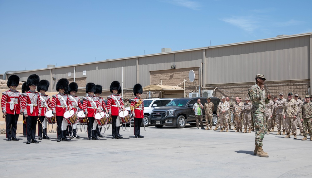 1st Battalion Welsh Guards Corps of Drums Perform in Kuwait