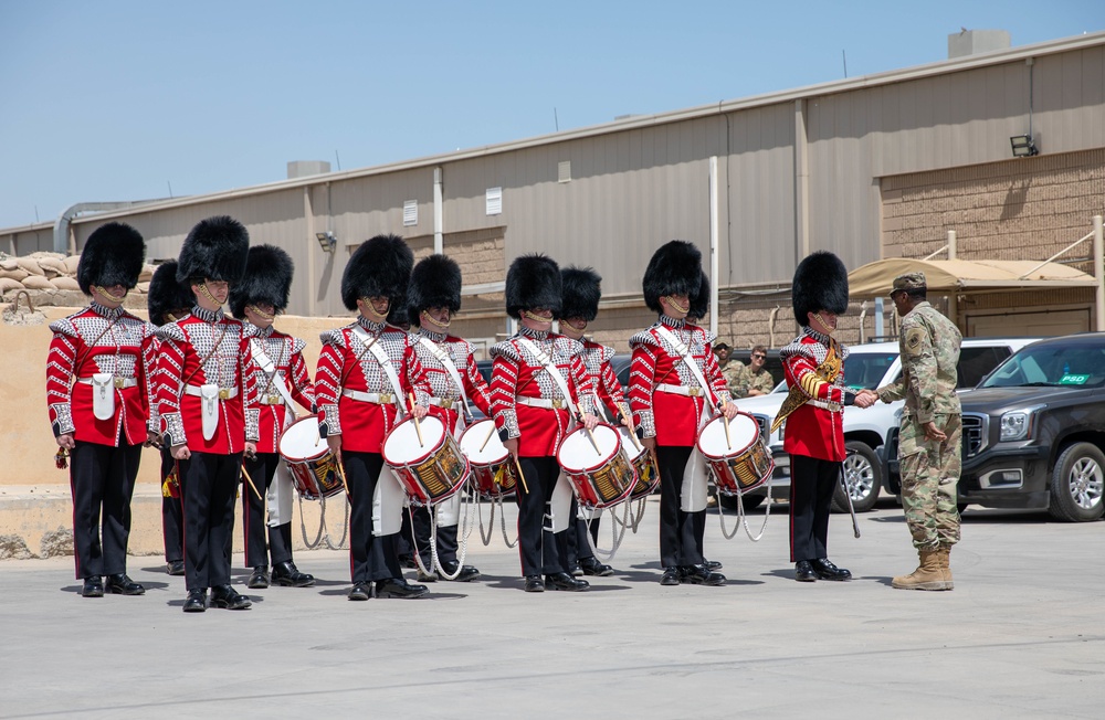 1st Battalion Welsh Guards Corps of Drums Perform in Kuwait