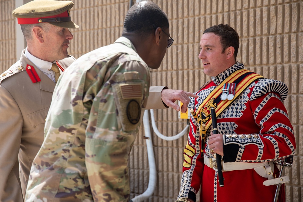 1st Battalion Welsh Guards Corps of Drums Perform in Kuwait